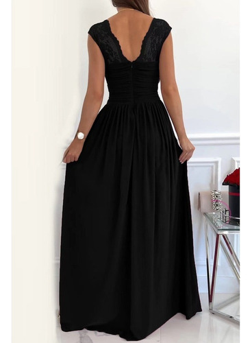 Elegante Vestido De Fiesta De Encaje Halter Para Mujer