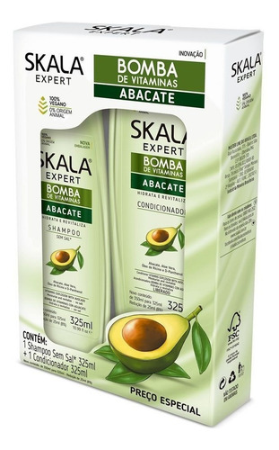 Kit Skala Shampoo Y Acondicionador Sin Sal Abacate