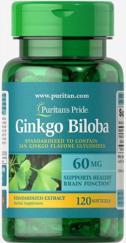 Ginkgo Biloba 120 Caps 60 Mg Mejora Memoria Reduzca Fatiga