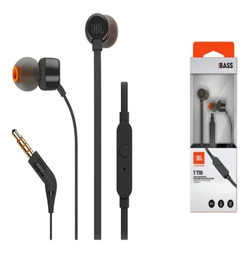 Auriculares de botón  JBL T110, De botón, Con cable, Micrófono