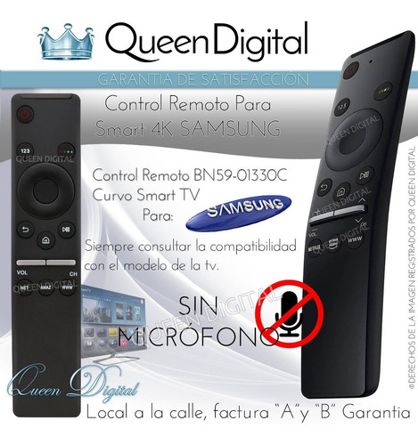 Control Remoto Para Samsung Qled Smart Netflix Prime Video