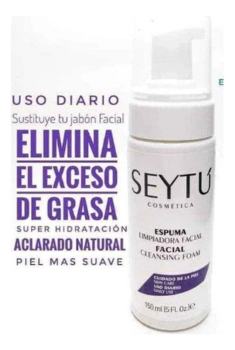 Espuma Limpiadora Aclaradora Seytu Pack X3 Unidades Todo Tipo De Piel Día/noche