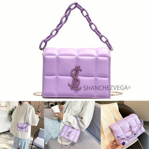 Imagen 1 de 7 de Bolso A Cuadros Para Mujer, Hombro Oblicuo, Portátil 2 En 1