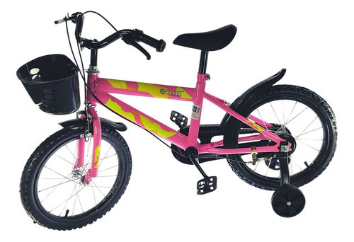 Bicicleta Infantil Aro 16 Com Cestinha Elite Cor Rosa