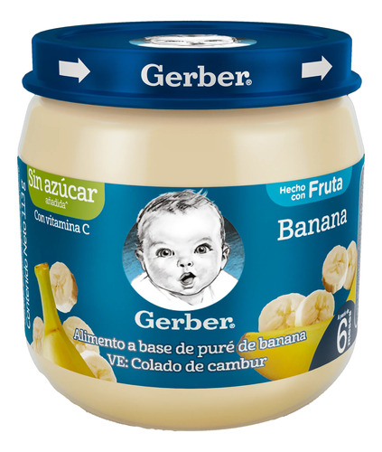 Compota Colado De Banano Sin Azúcar 113gr Gerber 2 Unds