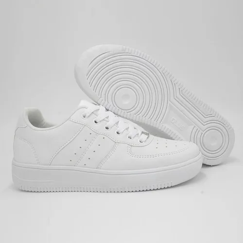 Tênis masculino ollie com faixas laterais branco 2025