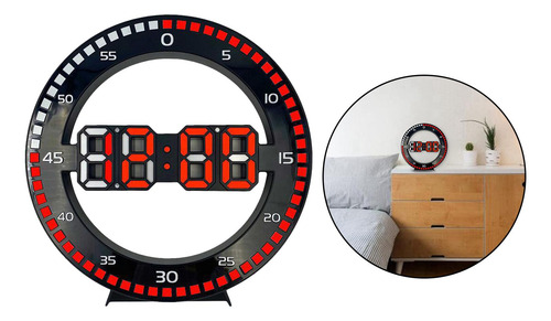2pcs Led Reloj De Pared Digital Reloj Electrónico Redondo