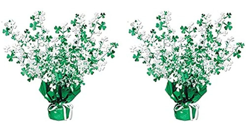 Beistle Shamrock Centerpiece, Green/white