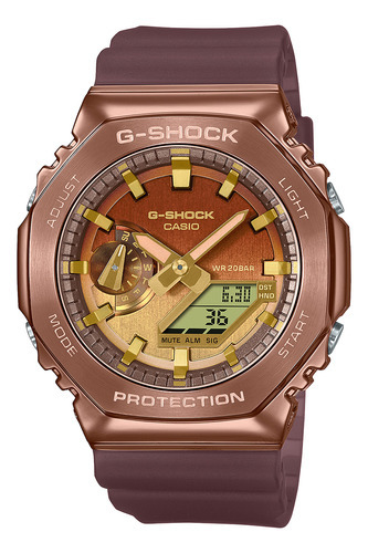 Reloj Unisex Casio Gm-2100cl-5adr G-shock Color de la correa Rosa Color del bisel Rosa Color del fondo Plateado