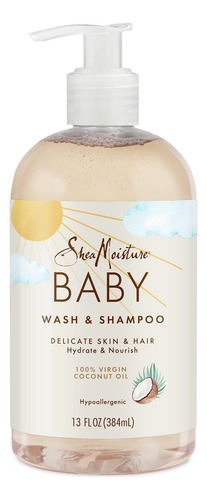 Jabón Y Champú Bebé Con Aceite Coco Virgen, 13 Oz.