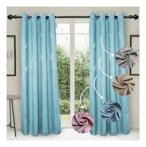 Cortina Semi Blackout 135x220 Para Sala O Recámara 1 Pz