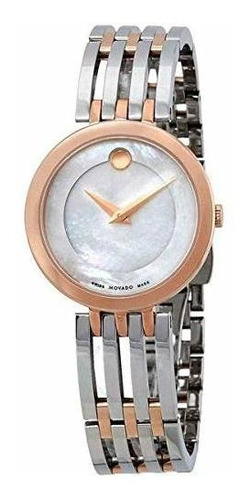 Reloj Movado Para Mujer 0607114 De Cuarzo Color Oro Rosa