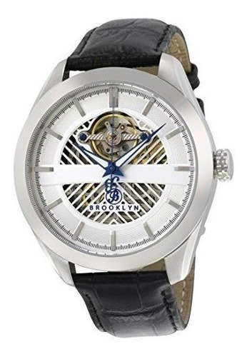 Brooklyn Pierrepont Skeleton Mens Automatic Silver Dial Relo