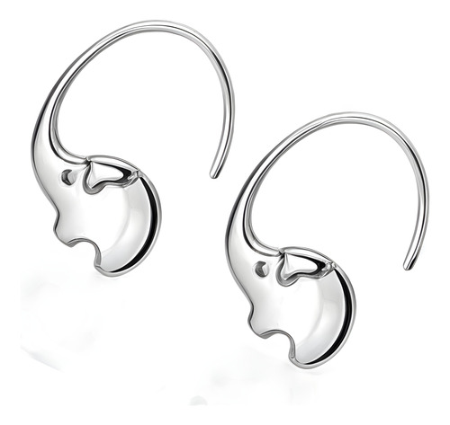 Aros Argollas Elefante Minimalista Suerte Plata Chapado Oro