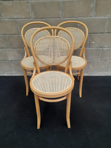 Antiguo Juego De 4 Sillas Originales Thonet Mod 11 Panama