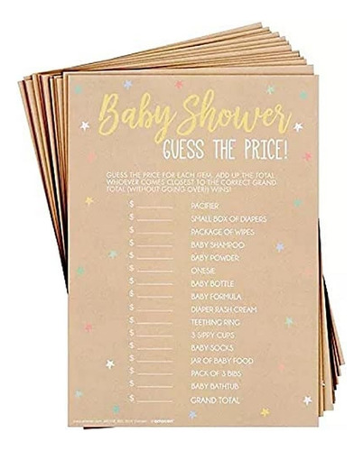 Juego Divertido De Precios Para Baby Shower (paquete De 24) 