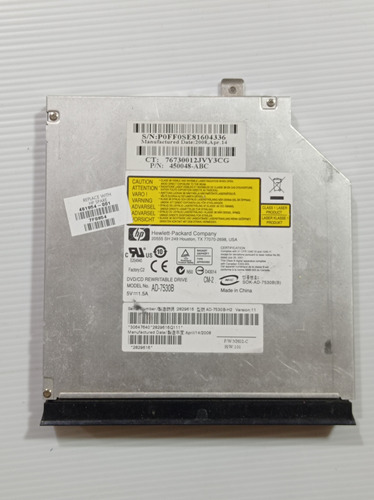 Unidad Dvd Laptop Compaq F700 F755 N/p 461954-001