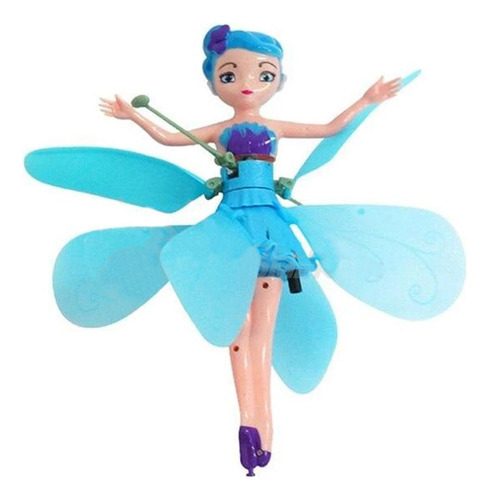 Boneca Princesa Aerocraft Fada Voadora Azul 19cm Sensor Nº3