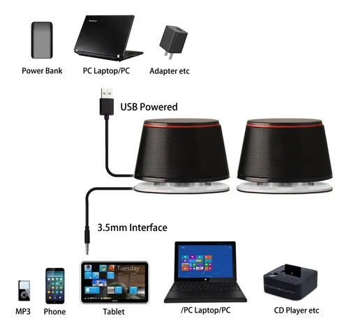 Altavoces De Computadora Sanyun Sw102, 5wx2, Bajo Profundo