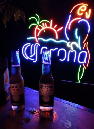 Cartel Promo Cerveza Corona En Neón Led / Flex - Cuotas
