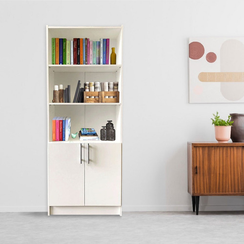 Imagen 2 de 9 de Biblioteca 5 Estantes 2 Puertas Melamina 60x180x30 # @