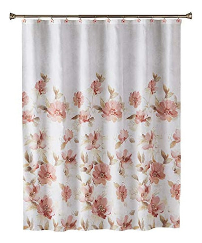 Skl Home Saturday Knight Misty Cortina De Ducha Floral, Rosa