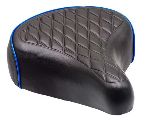 Asiento Para Bicicleta Montaña Ultra Confortable Color Negro Línea Azul