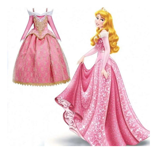 Disfraz Aurora De Bella Durmiente Importado Vestido Niña