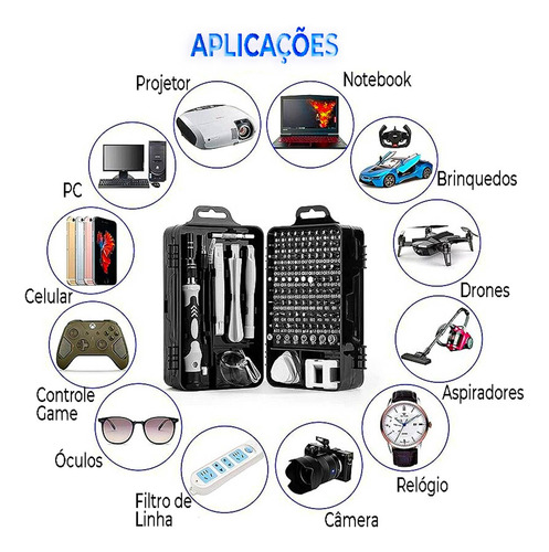 Conjunto De Chaves De Fenda De Precisão 115 Em1 Kit Reparo