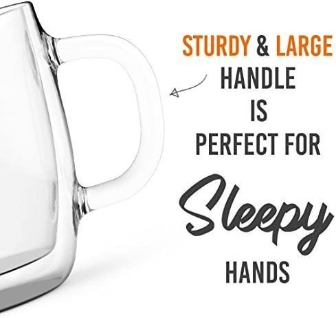 Tazas De Café Grandes De Doble Pared 16 Oz - Juego De 2 T...