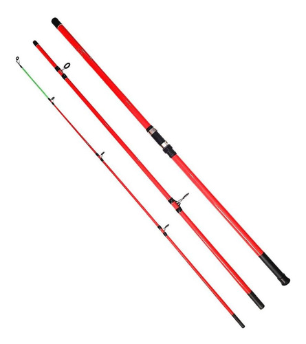 Vara Pesca Praia 3,90 Mts Brava Surf Laranja 3 Partes 60 Lbs