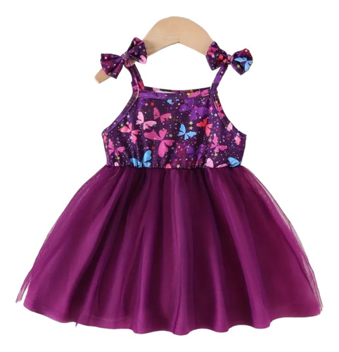 Vestido Para Niñas Violeta Fantasia Moda