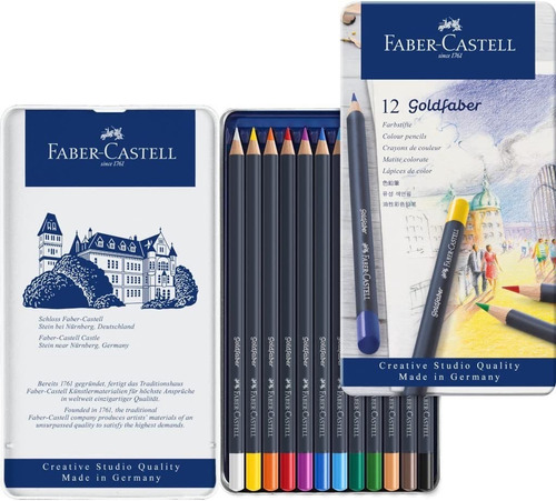 12 Colores Acuarelables Profesional Goldfaber Faber Castell