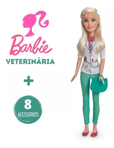 Boneca Barbie Veterinária 70 Cm Grande Divertida Lançamento