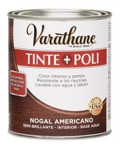 Tinte + Poliuretano Varathane Semibrillante 946 Ml