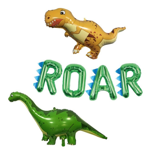 Combo Globos Metalizados Dinosaurios Rex Grandes 