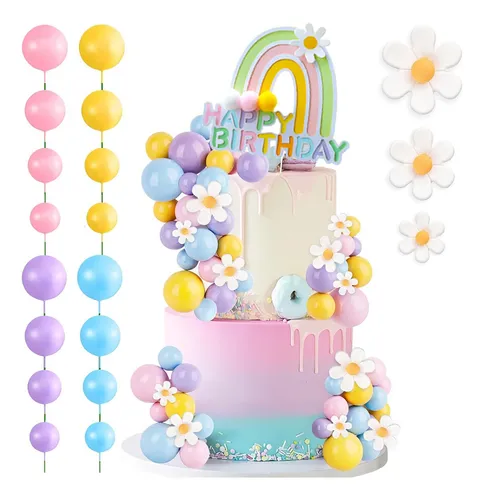 comprar 72 Bolas Set Cake Toppers Pastel Decoración Con Flores
