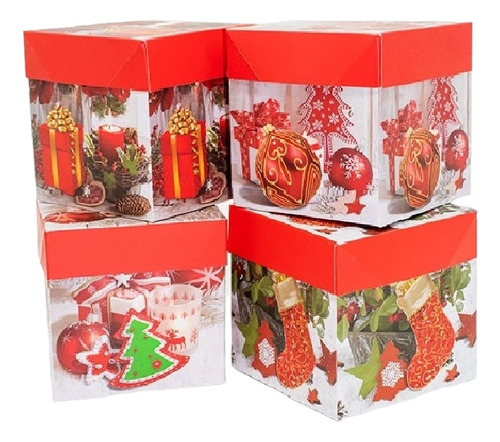 Caja Plegable Navideña 25x25x12 - ¡ideal Para Regalos!