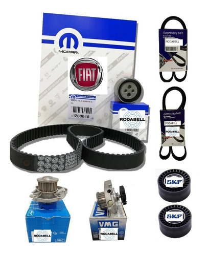 Kit Distribucion Original Fiat Strada 1.4 + Bomba +kit Poliv