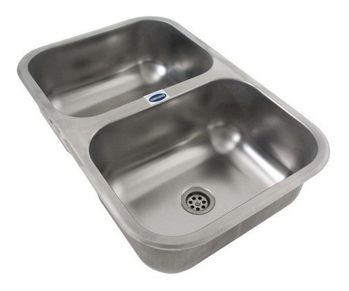 Imagen 2 de 4 de Pileta Bacha Acero Inoxidable Cocina Doble 56 X 37 X 14cm