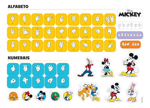 Livro Infantil Praticando Libras Com Mickey Disney - Matemática