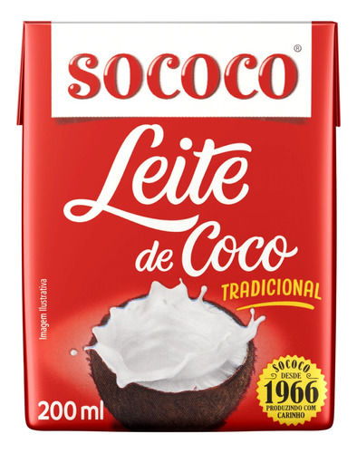 Leite de Coco Tradicional Sococo Caixa 200ml