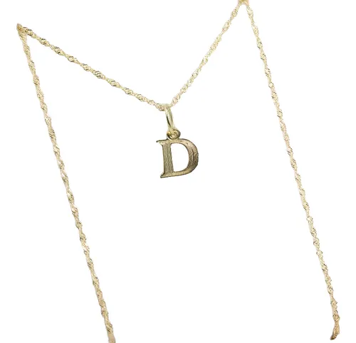 comprar Conjunto Cadena Y Letra En Oro 18 Kts 50cm Con Tu Inicial 