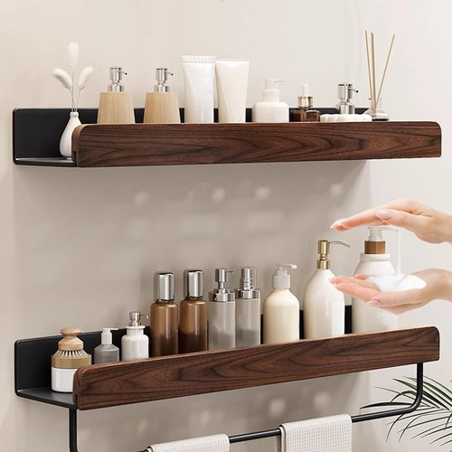 Toallero Moderno De Pared Con Estante De Almacenamiento 40cm