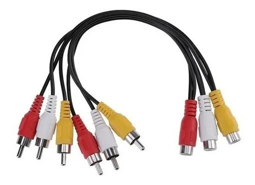 Cable Divisor De Señal Splitter 3 Rca Hembra A 6 Rca Macho