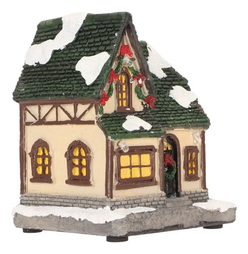 Christmas Village House Vintage Exquisito Paisajismo Led