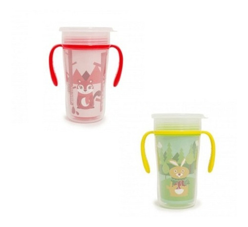 Vaso Magico Bebe Con Asas Y Tapa Involcable 270ml Love 9149