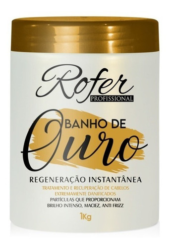 Banho De Ouro Rofer 1kg Recuperação De Cabelos Danificados