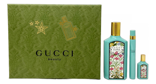 Gucci Flora Gorgeous Jasmine Set De 3 Pz Con Mini Para Mujer