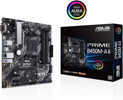 Motherboard Asus Prime B450m-a Ii Am4 Ddr4 Hdmi M.2 Usb 3.2 Color Negro